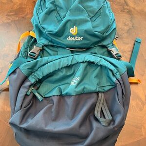Deuter Kids/Teen Hicking Backpack - Teal and Yellow